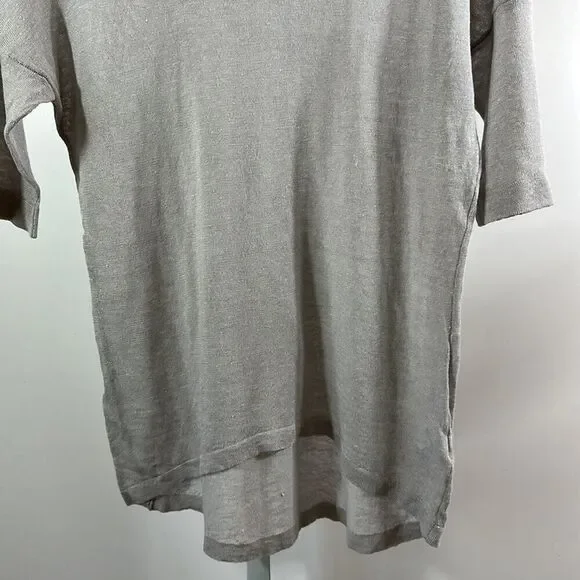 GIORGETTI Women's Italian Sheer Knit Drop Sleeve Pullover Sweater Gray Size 44 - Picture 4 of 7